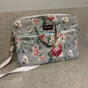 Bella Canvas Floral Laptop Bag - Gray and Red